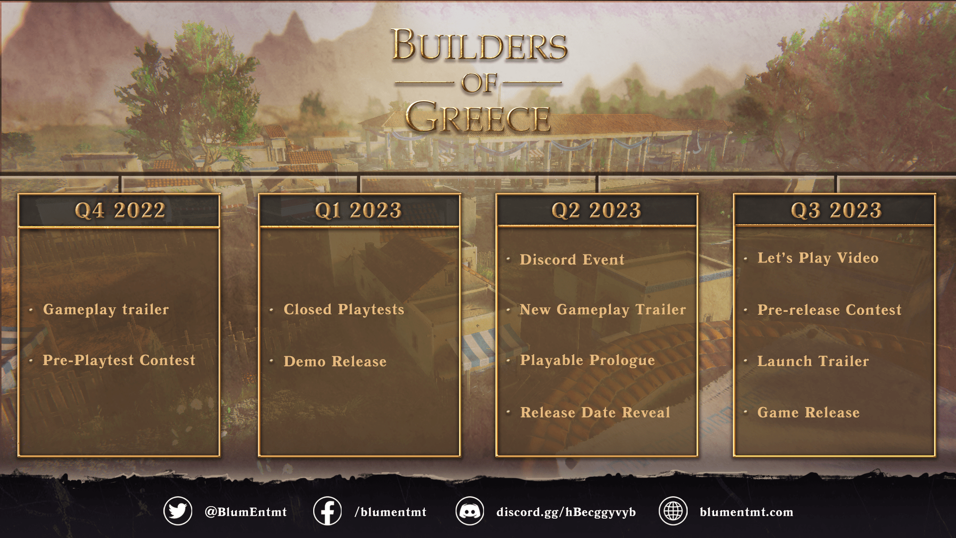 Builders of Greece content RoadMap is HERE! - BLUM Entertainment